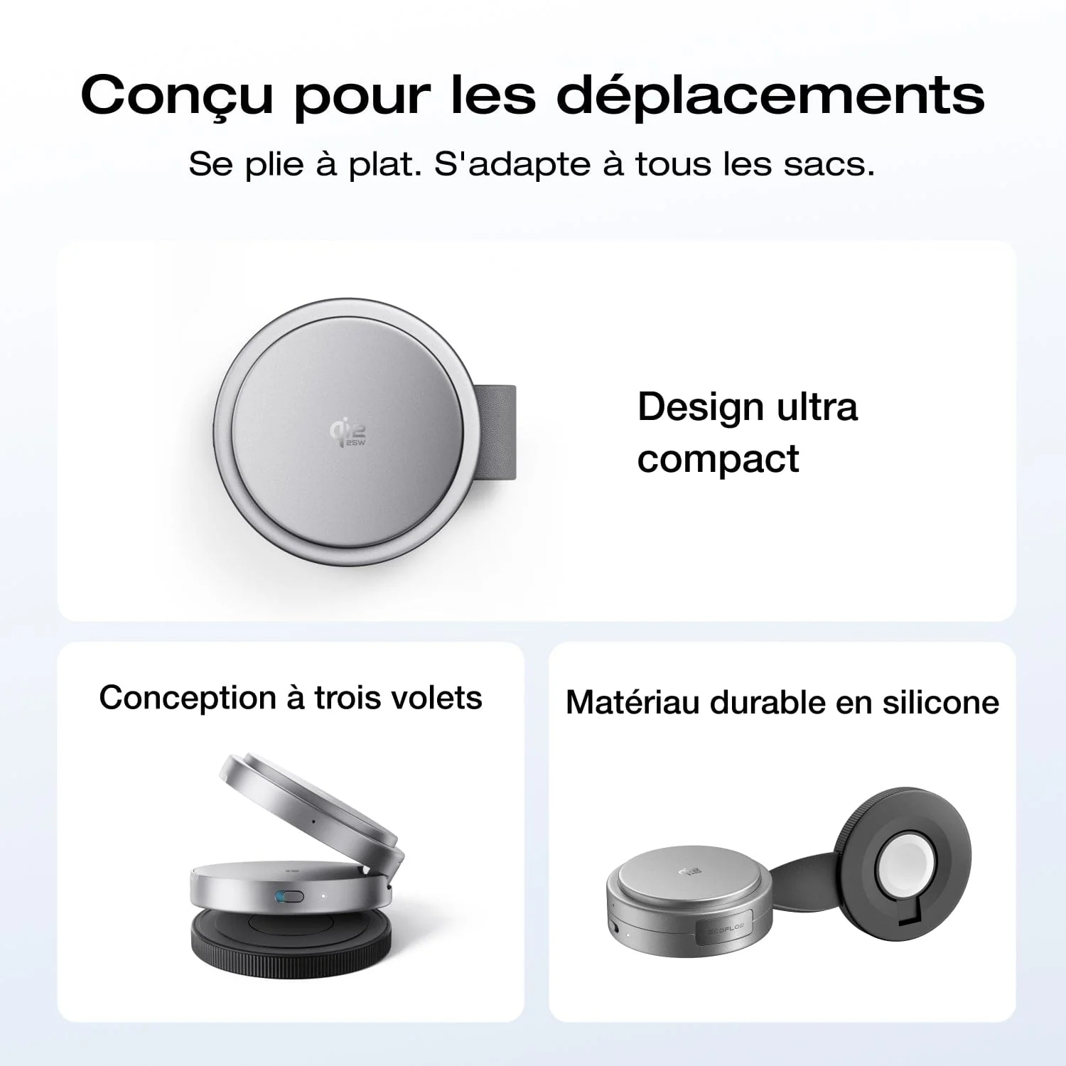 Station de recharge sans fil EcoFlow RAPID Mag Qi2.2 (3 en 1, pliable) - Image 8