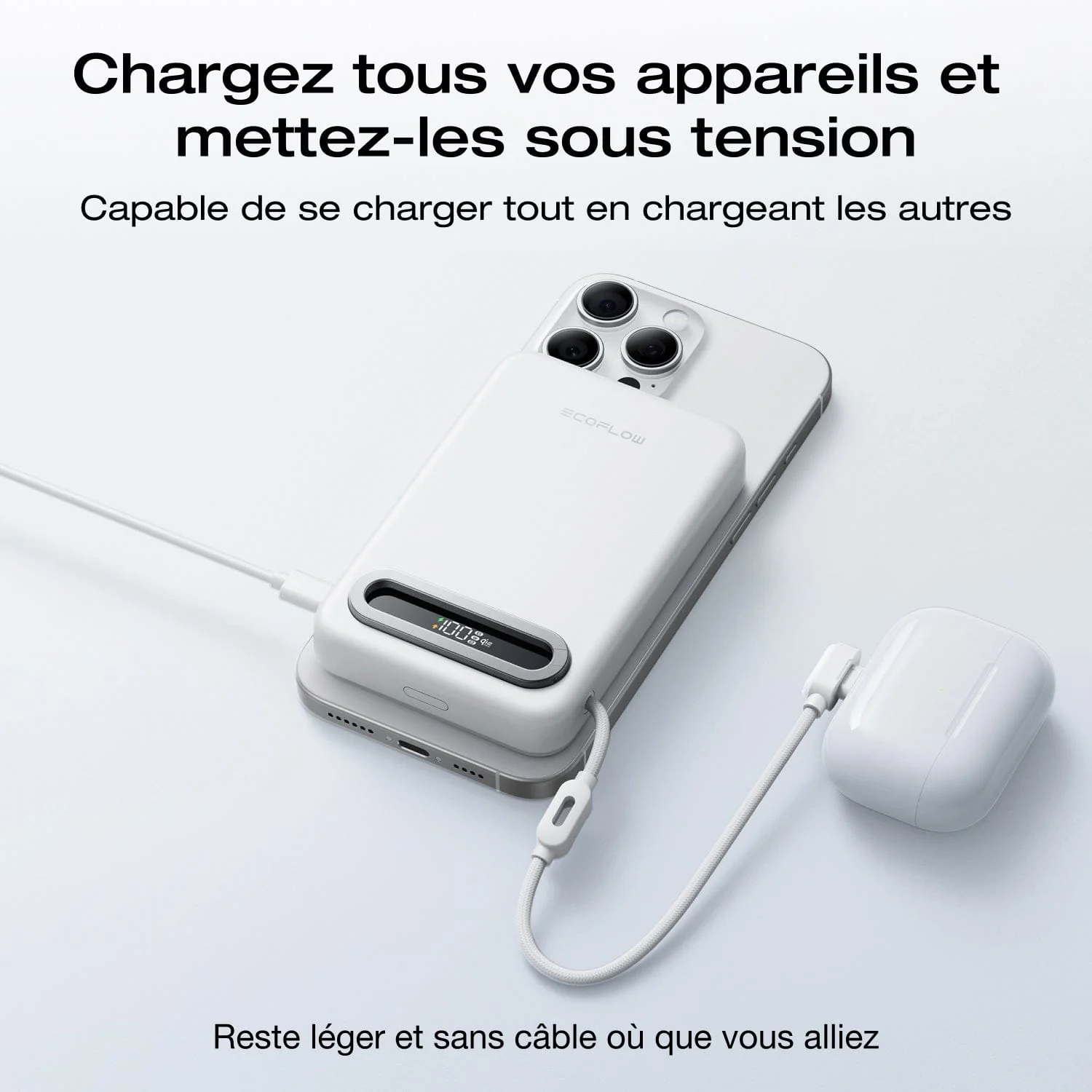 Batterie externe EcoFlow RAPID Mag Qi2.2 (10 000 mAh, 25 W, câble USB-C intégré) - Image 10