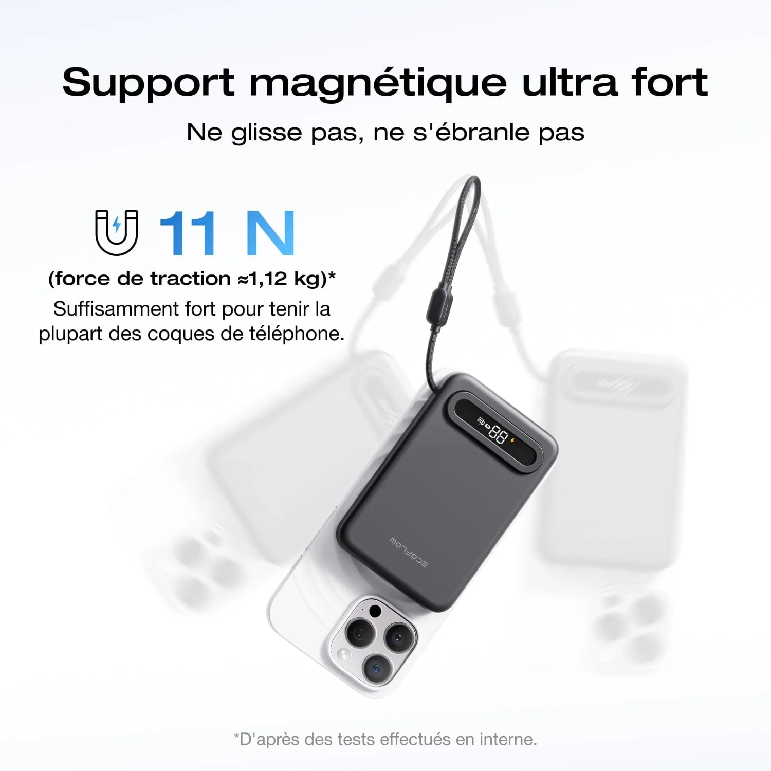 Batterie externe EcoFlow RAPID Mag Qi2.2 (10 000 mAh, 25 W, câble USB-C intégré) - Image 7