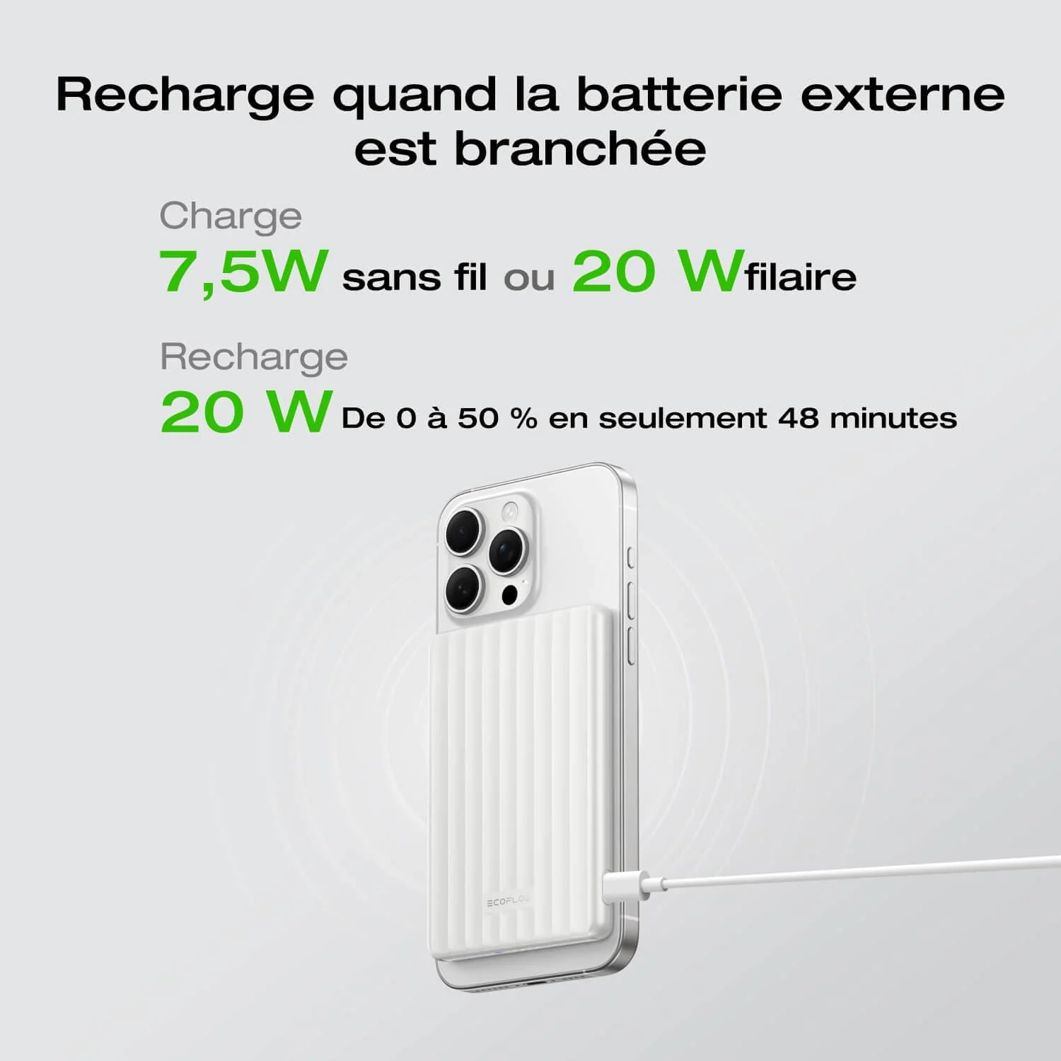 Batterie externe EcoFlow RAPID Mag (5 000 mAh, 7,5 W, charge magnétique) - Image 9