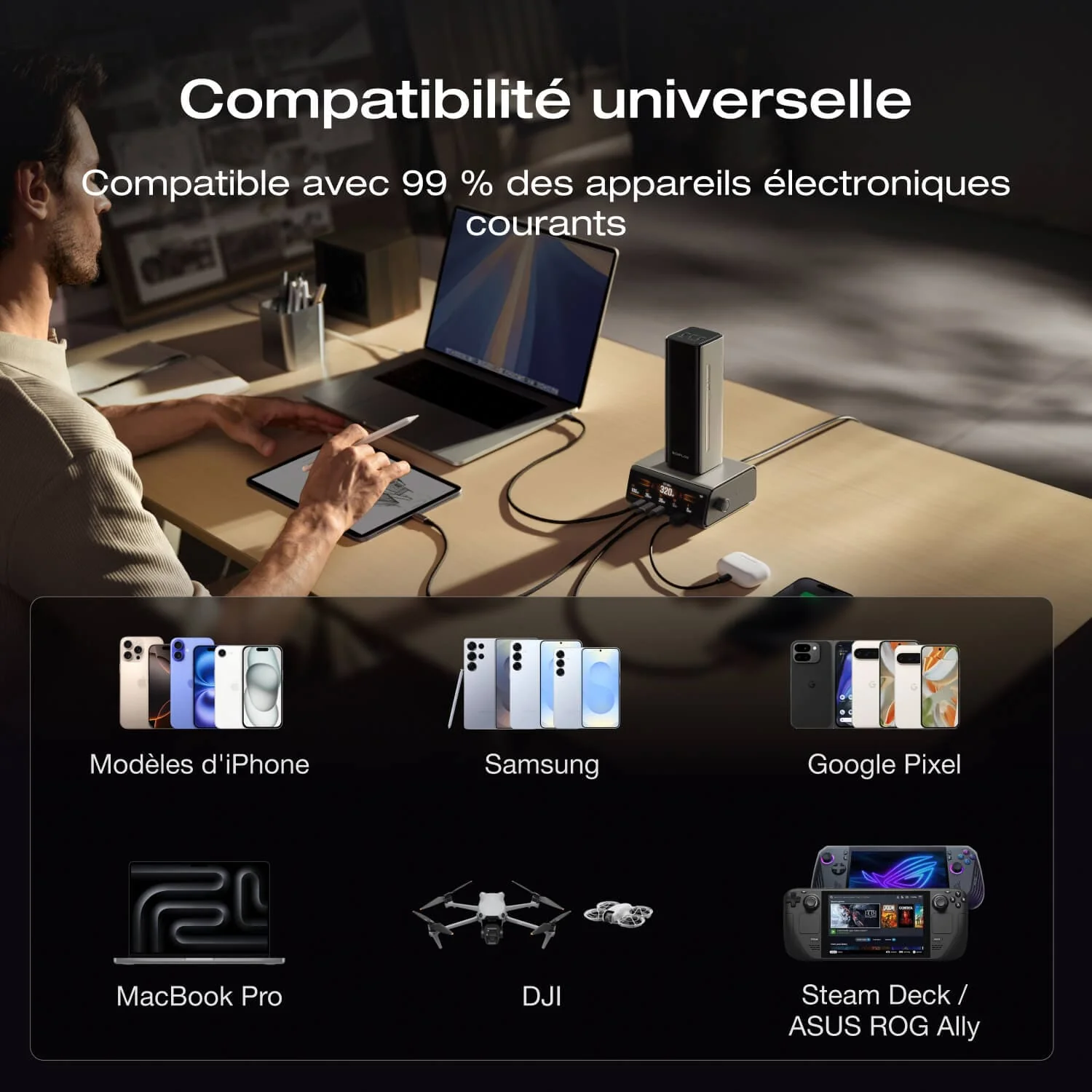 Batterie externe EcoFlow RAPID Pro (27 650 mAh, 300 W, câble intégré 140 W) - Image 8